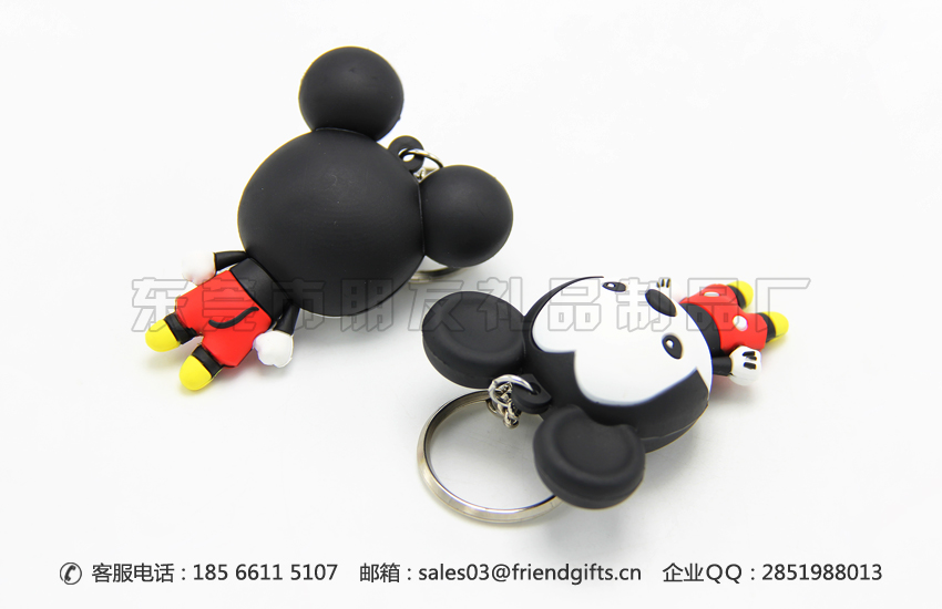 來圖來樣量身定做迪士尼矽膠立體鑰匙扣、Disney立體公仔pvc鑰匙扣工廠